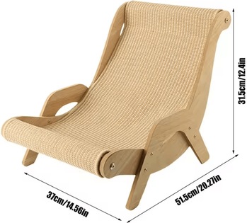 Inspire Curations Sisal Wooden Cat Lounge Scratcher Chair For Indoor Cats sisal Cat Chair l