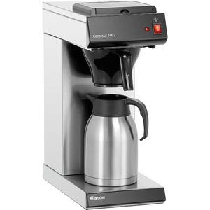 Bartscher Kaffeemaschine Contessa 1002, mit Thermoskanne, 2 Liter, 1400 Watt, silber, bis zu 13 Tassen