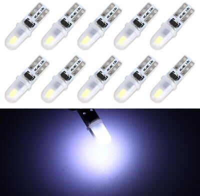 Everyday Crate 10 Pack T5 LED Bulbs For Car Dashboard Instrument Panel Gauge Cluster Speedometer Lights white Light