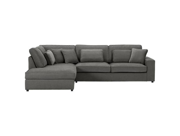 Carryhome Ecksofa, Taupe, Kunststoff, Füllung: Schaumstoffflocken,Schaumstoffflocken,Schaumstoffflocken, Ottomane links, L-Form, 307x228 cm, seitenverkehrt erhältlich, Rücken echt, Wohnzimmer, Sofas & Couches, Wohnlandschaften, Ecksofas