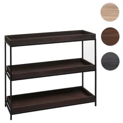 Regal HWC-K71, Standregal Pflanzregal Bücherregal, Holz Metall 3 Ablagen 90x100x35cm ~ dunkelbraun