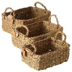 Boltze 3-teiliges kleines Korbset aus Seegras Sophy, 28-36 x 20-27 x 15-22 cm