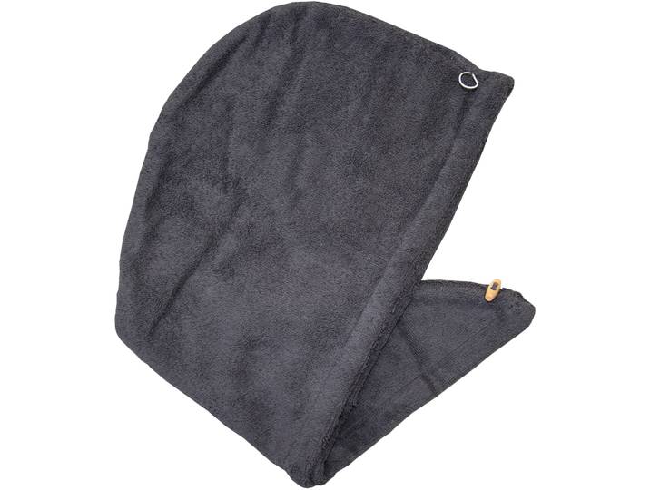 Turban-Handtuch DYCKHOFF Opal Turban-Handtuch , grau (anthrazit), B:25cm L:70cm, Frottier, Frottier, Handtücher, Turban-Handtuch