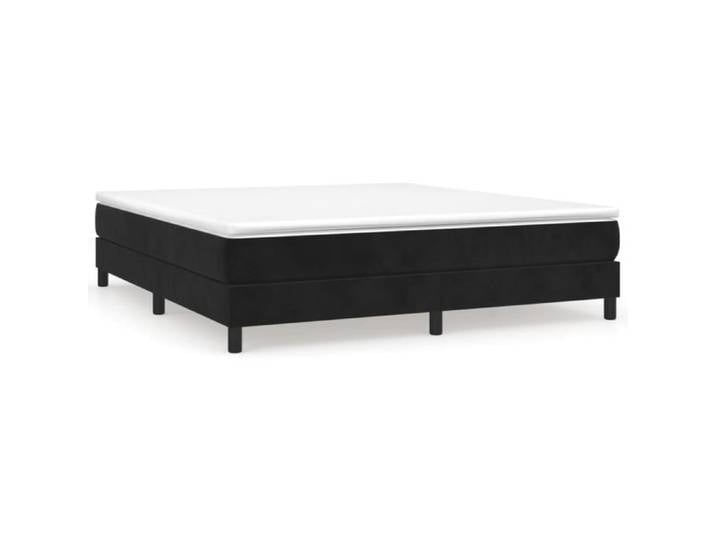BET Sommier à ressorts de lit Noir 160x200 cm Velours BET9472646161017