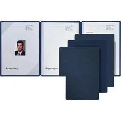 Pagna Bewerbungsmappe Square 3-teilig Karton 270g/qm blau Packung mit 10 Stück