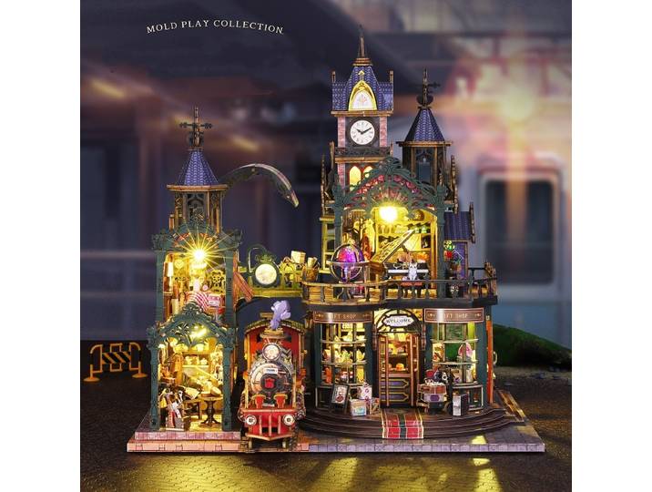 Kit DIY de niche à livres, étagère, ruelle de ville fantastique, serre-livres puzzle 3D, idée cadeau créative, décoration d'intérieur pour objets de collection