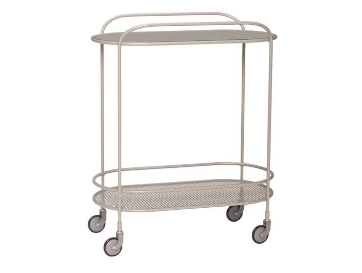 Hubsch Trolley metaal/glas - grijs