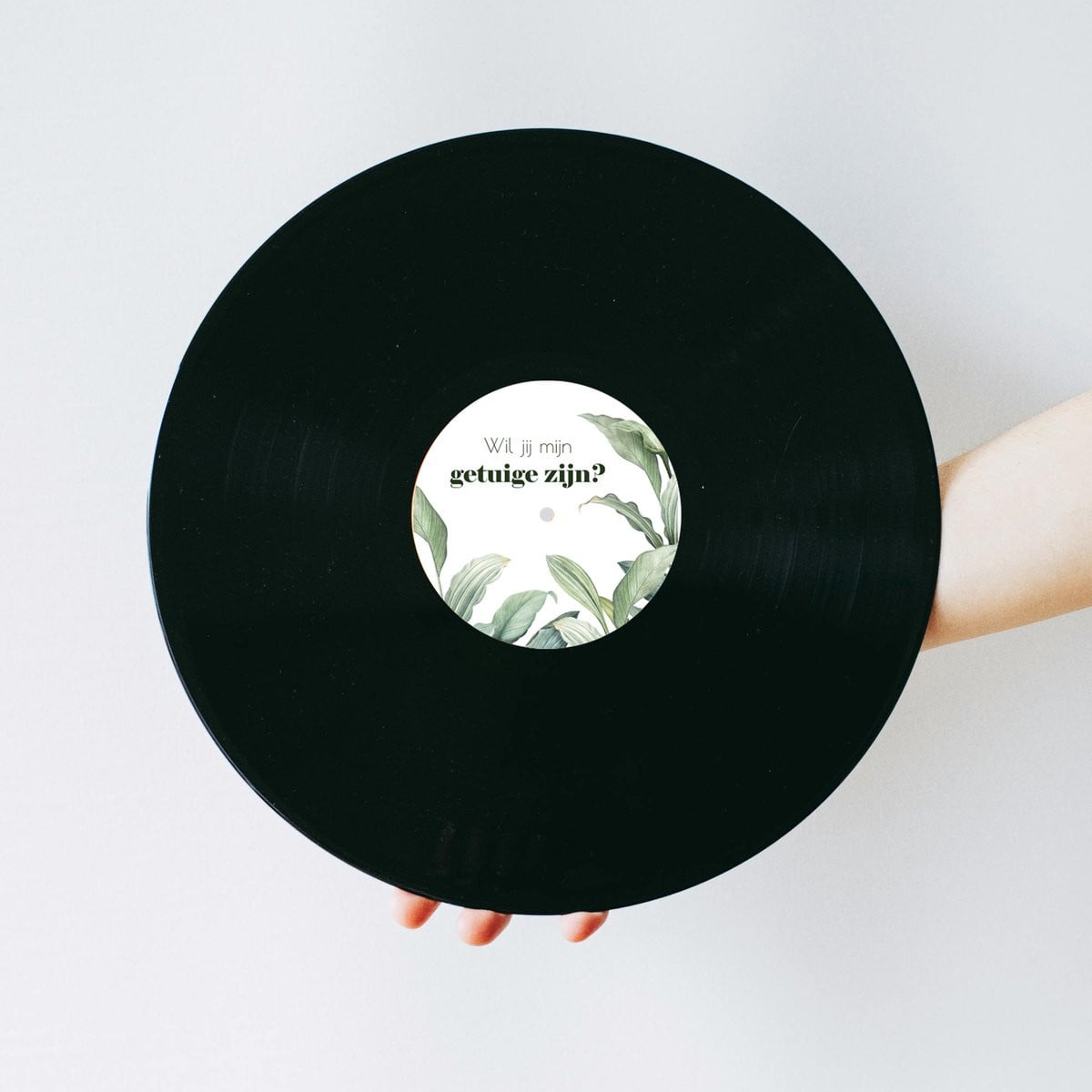 Vinylplaat met Peacelily design - Muziek cadeau voor getuigen