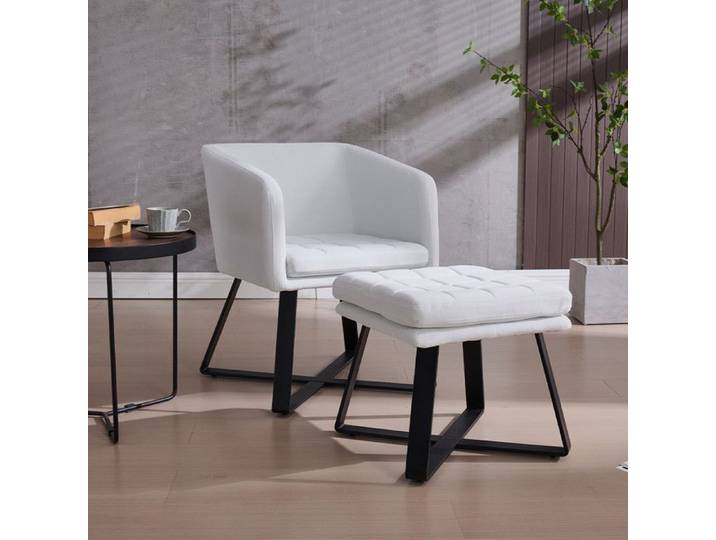 Ya-Home Fauteuil de Salon Scandinave avec Repose-Pieds Fauteuil Coiffeuse Rembourré Fauteuil Chambre pour Lecture Velours Beige