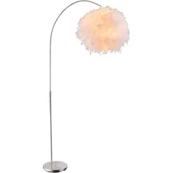 Feder Steh Leuchte weiß verstellbar Ess Zimmer Lampe rund dimmbar im Set inkl RGB LED Leuchtmittel