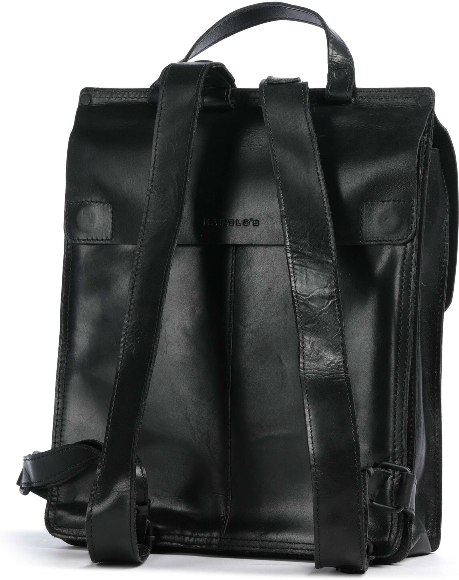 Harold's Aberdeen Rucksack aus Leder, schwarz