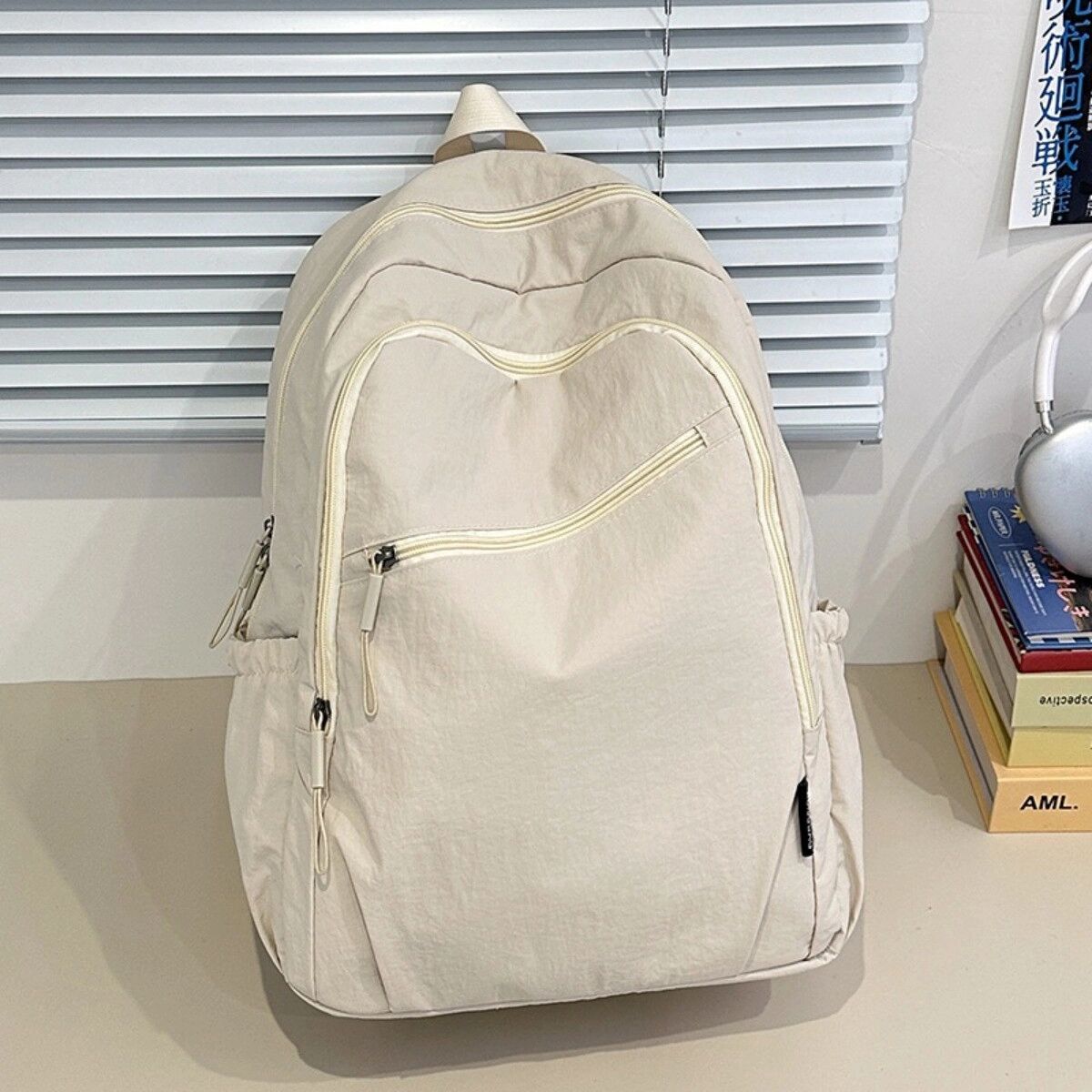 INF Sac à dos en nylon léger et spacieux 20-35L - Sac de voyage et sac à dos pour ordinateur avec bandoulières réglables Beige