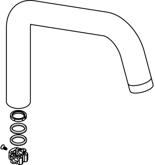Hansgrohe Auslauf komplett Axor Citterio SPTM 98604800 Festauslauf steel
