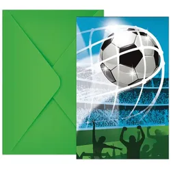 Fußball Fans 6 Einladungskarten