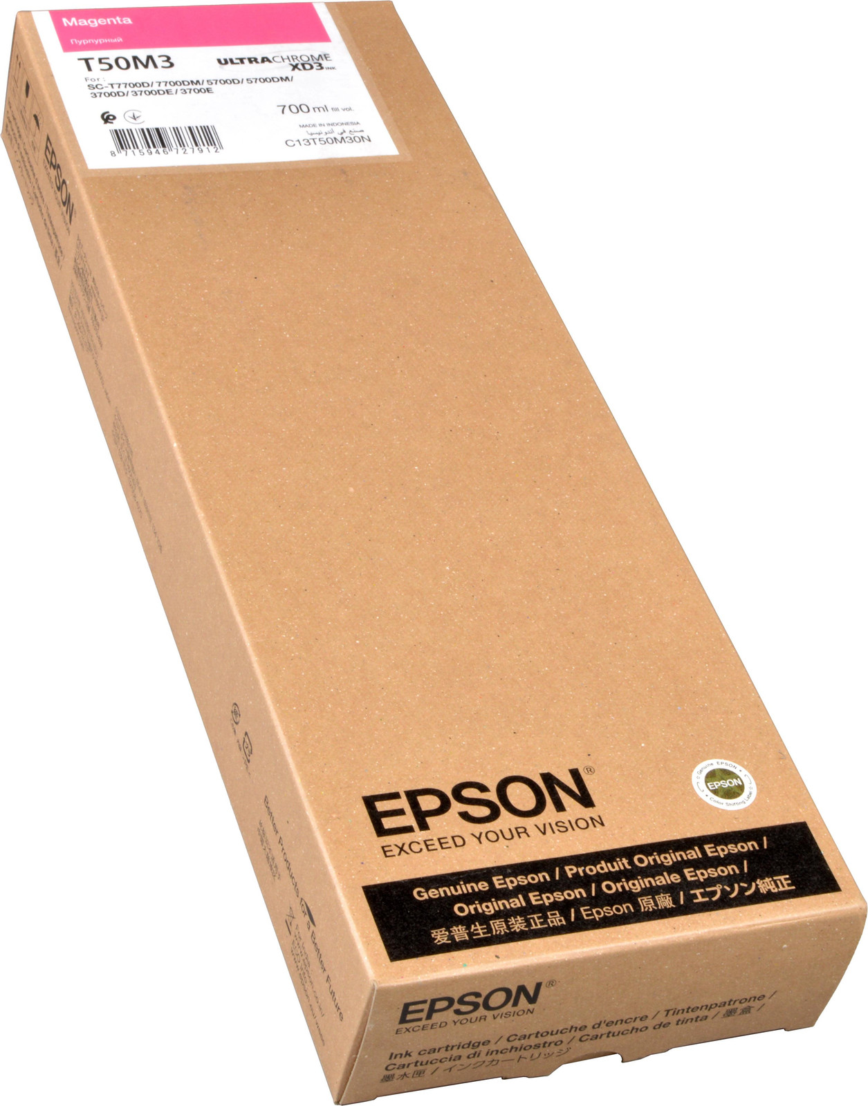 Epson Singlepack UltraChrome XD3 Magenta T50M3 Pigmentinkt, 700 ml