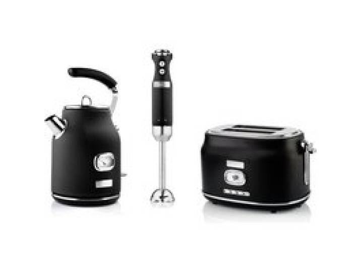 Westinghouse Retro Set 3 pièces bouilloire 1 7 L grille-pain 2 fentes et mixeur plongeant Noir