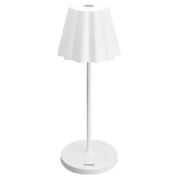 Sompex Akku-Tischleuchte Flower Alu, Eisen, Stahl & Metall Weiß