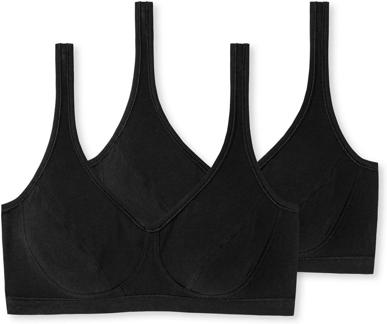 2 Schiesser Bustiers mit Cups - Damen - Gr. 75C - schwarz