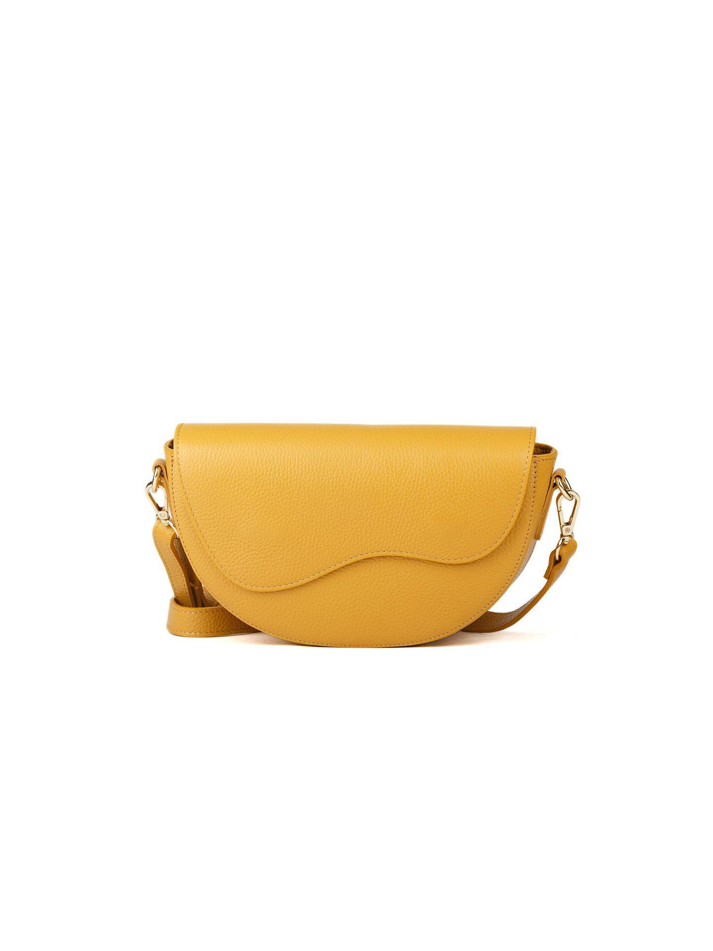 Giulia Monti Schultertasche Senfgelb