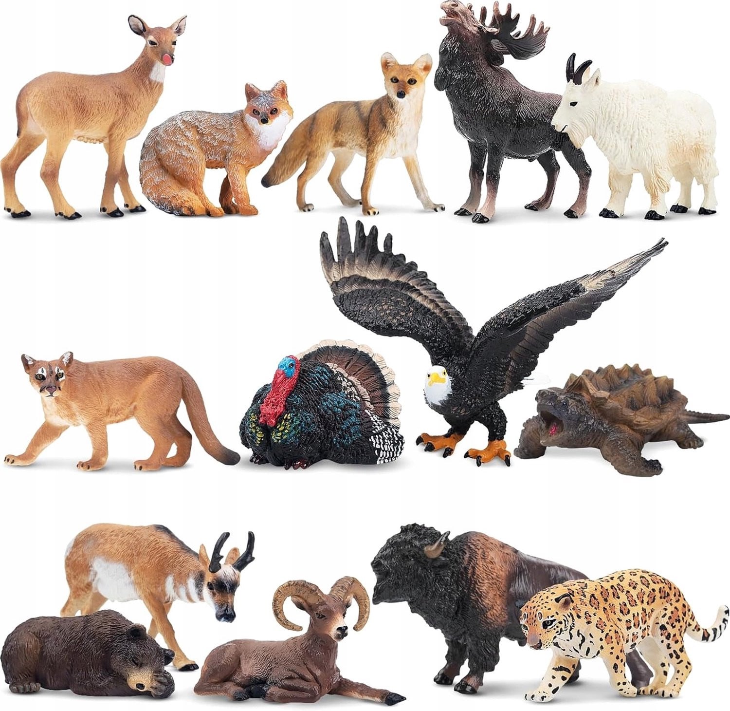 Merkloos Bosdieren Miniatuur Figuren Set - 14 Stuks