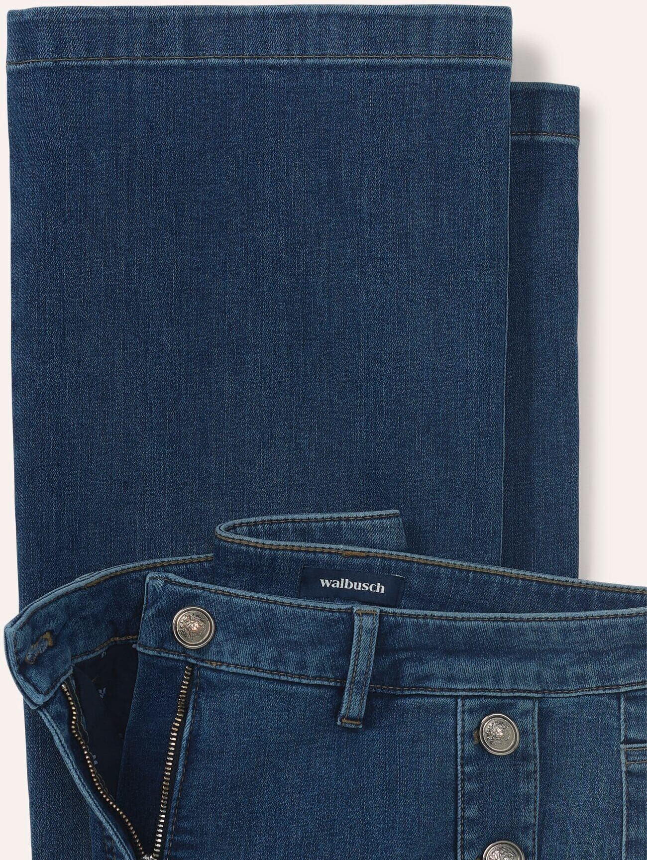 Walbusch Sailor Marlene Jeans, Regular Fit#Kurzgrößen#Langgrößen, Farbe Blau, 38, maritime Details modern weiter Schnitt Damen