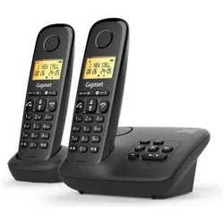 Gigaset DECT-Telefon mit Anrufbeantworter Basic 100A Duo, Telefon, Schwarz