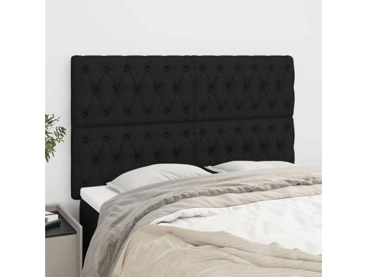 Tête de Lit Meubles de Chambre à Coucher Accessoires de Lit Simple Têtes de Cadre de Lit Intérieur Noir 144x7x118/128 3116668