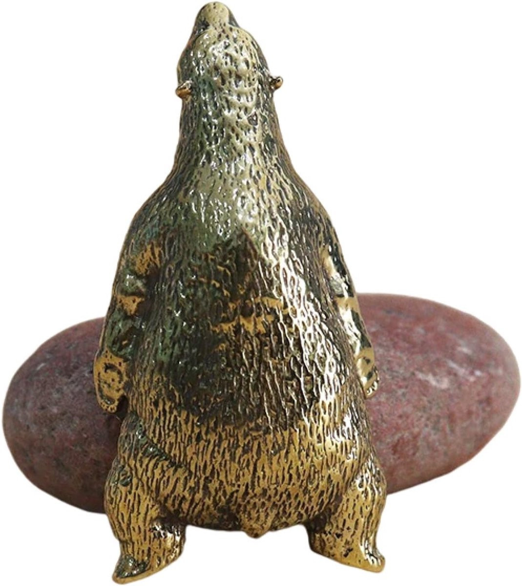 Handgemaakt Bronzen Beer Beeldje - Miniatuur Ornament voor Woondecoratie - Brons