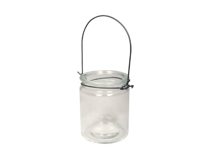 Glas Gefäss mit Henkel, 8cm ø, Höhe: 10cm