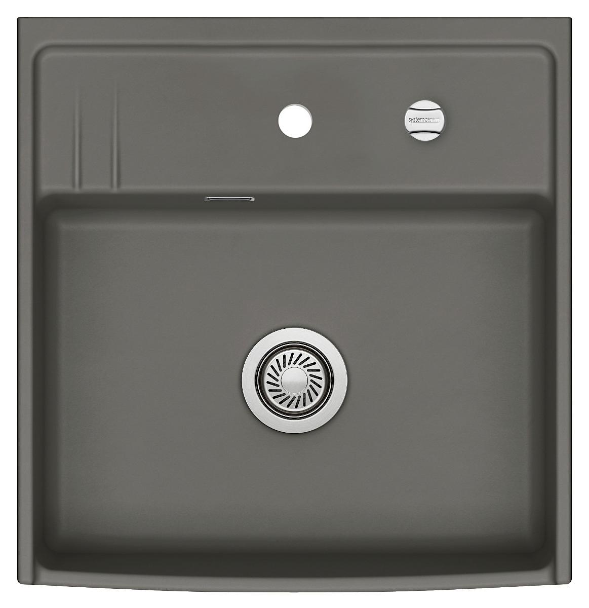 Elementspüle KENTRO 60 in LAVA für AP-Tiefe 60 cm - Excenterbedienung / systemceram / Keramikspüle