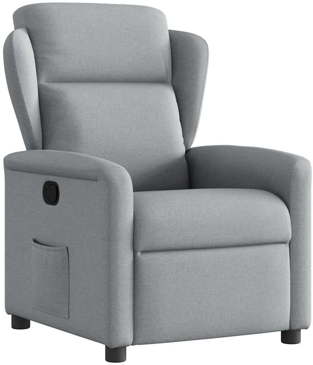 vidaXL verstelbare relaxfauteuil in lichtgrijze stof