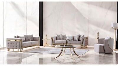 Furnia Elvano 3 Pieces Living Room Sets 2 Sofa 1 Chair
