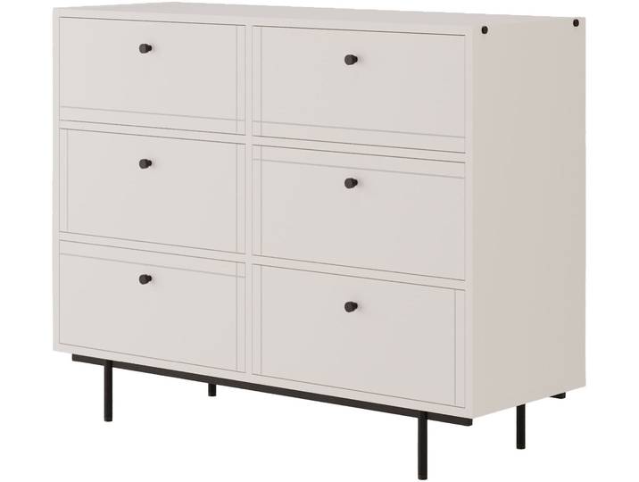 Sideboard HOME AFFAIRE, weiß, B:121,5cm H:95cm T:42cm, Sideboards, Sideboard, Modernes Design mit pulverbeschichtetem Metallgestell