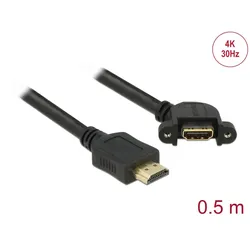 DELOCK HDMI-Kabel A->A St/Bu z.Einbau 110° gew. 0.50m sch