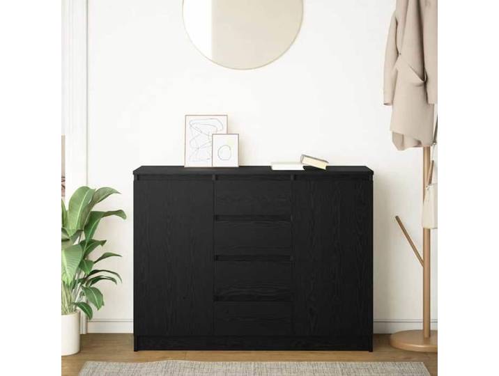 (8030)Commode - contemporain - Buffet rangement - avec tiroirs chêne noir 100 5x35x76 cm bois d'ingénierie poid:39.5 kg