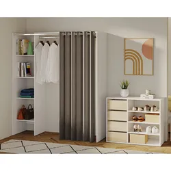 TemaHome »Tom 1« Kleiderschrank mit Vorhang Weiß Taupe
