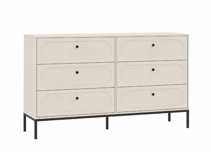 Commode 150 Cm\, 6 Tiroirs\, Cachemire\, 150 X 40 X 92 Cm