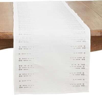Saro Lifestyle Elegant Embroidered Dots Table Runner