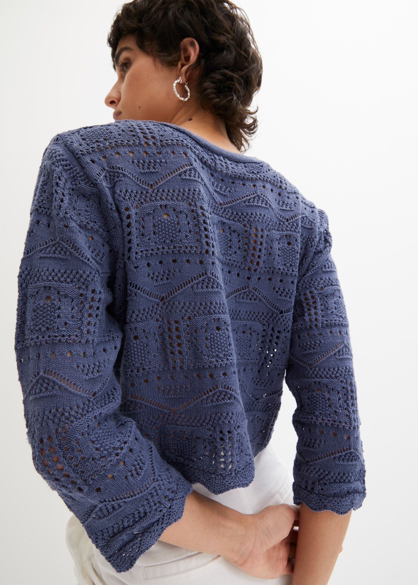 bonprix "Ajour-Bolero" bequeme Passform, 3/4-Ärmel, Ajour-Bolero