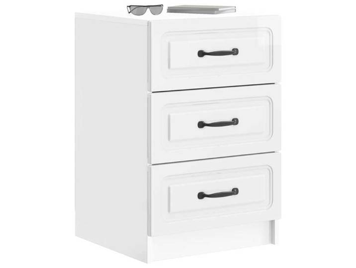 Petite Table intérieure - Cabinet de chevet Blanc brillant 43x41x63 5 cm - design élégant(98435)