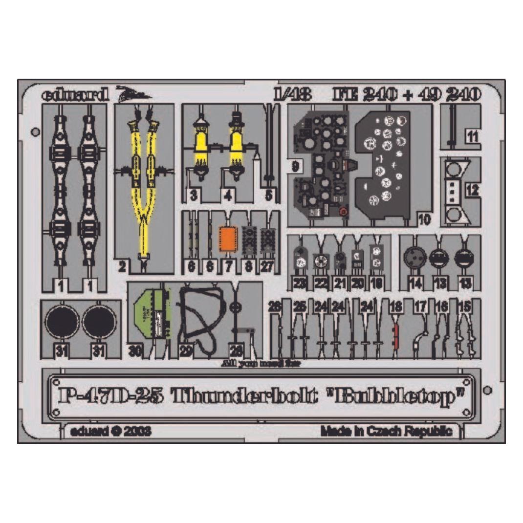 Eduard P-47D-25 Thunderbolt Bubbletop für Tamiya Bausatz (49240)