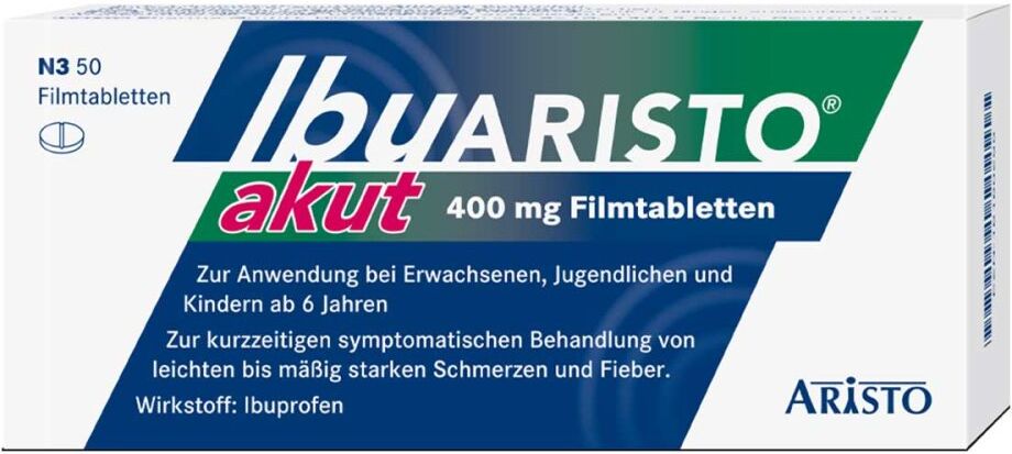 Ibuprofen Ibuaristo akut 400 mg Filmtabletten gegen Schmerzen