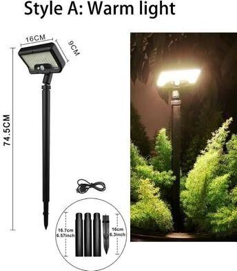 Uplift Picks 92 LED Solar Pathway Lights With Motion Sensor And Adjustable Angle warm Light (a)