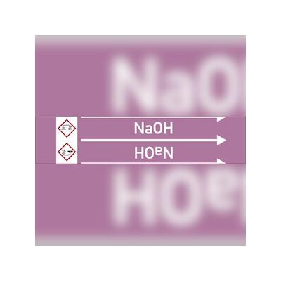 Rohrleitungskennzeichen NaOH - 33000x90 mm Folie selbstklebend