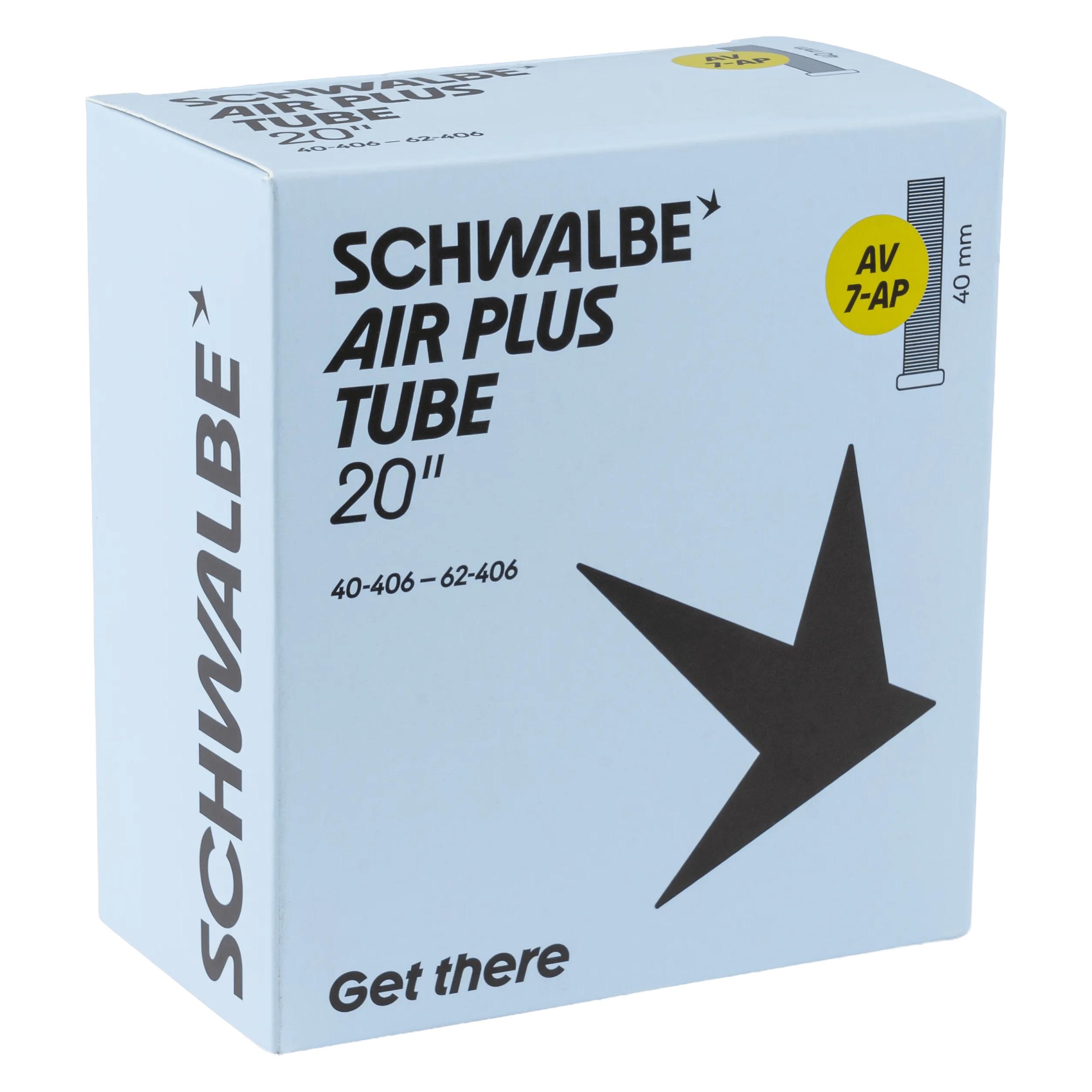 Schwalbe Schlauch Air Plus AV7, 40/62-406, 40mm (Schrader (AV), 20", 40 mm) (10462560)