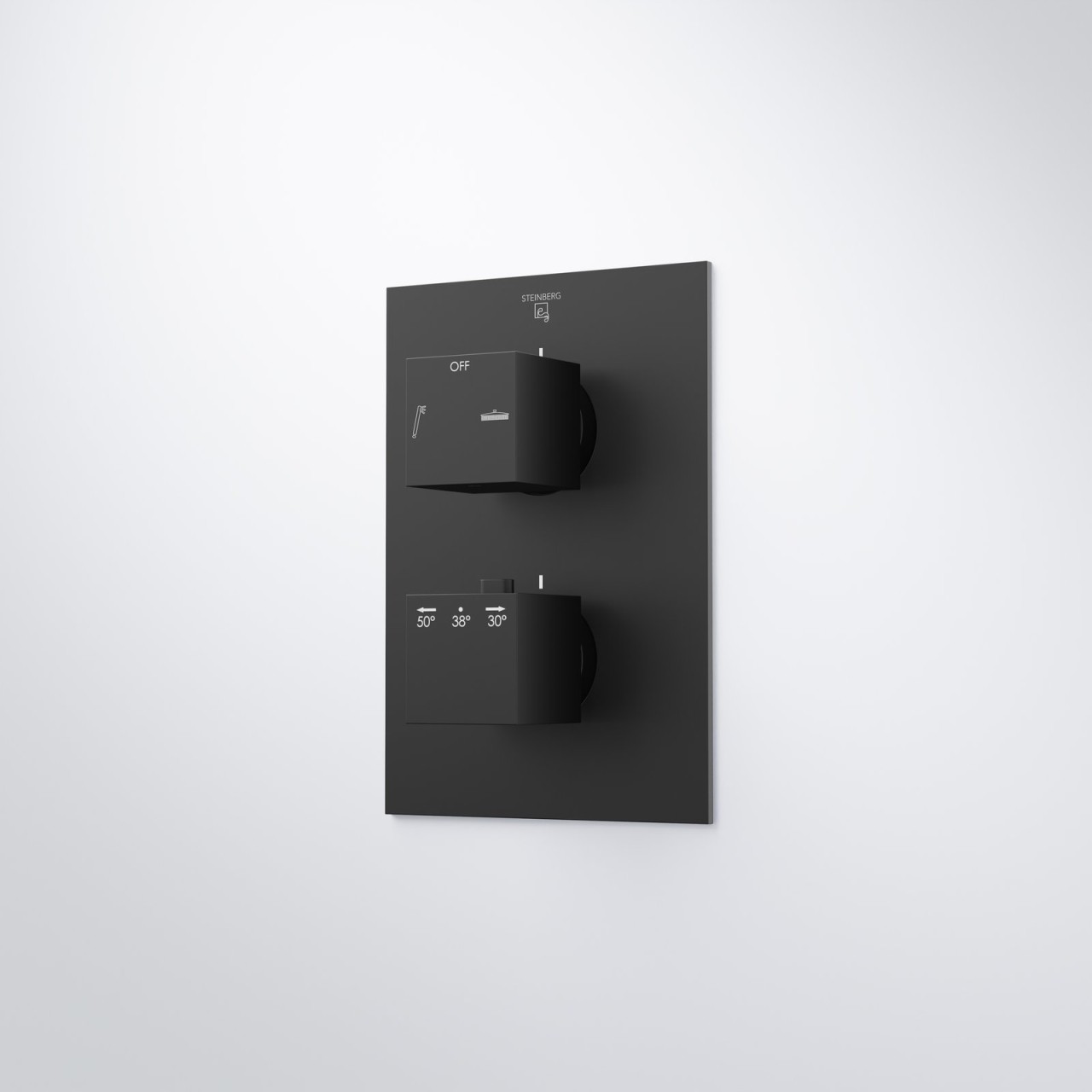 Steinberg Unterputz-Thermostat 2-Wege, mit Temperatur- und Mengenregulierung, schwarz matt, 160.4133 16041333S