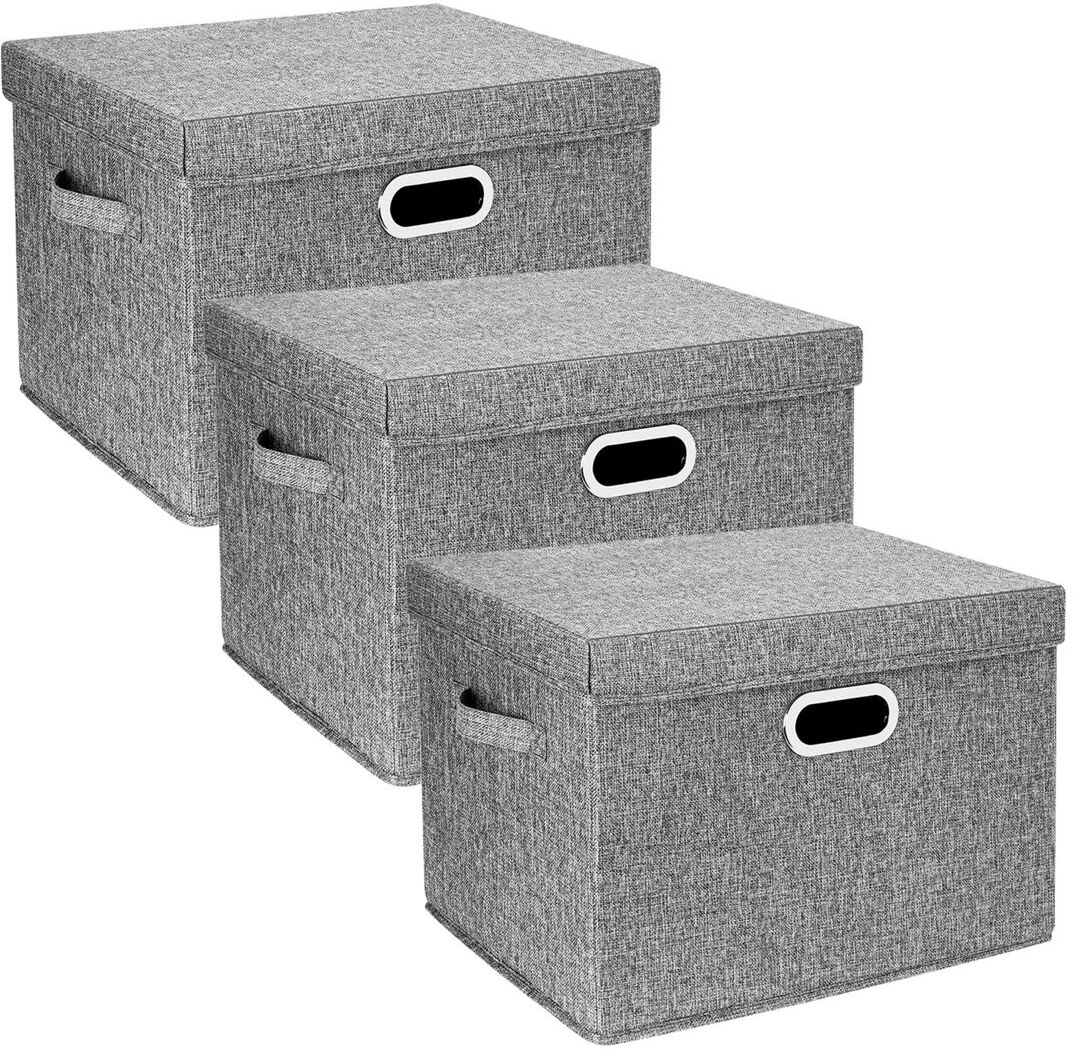 Brayden Studio Fabric Decorative Bin Grey 35L