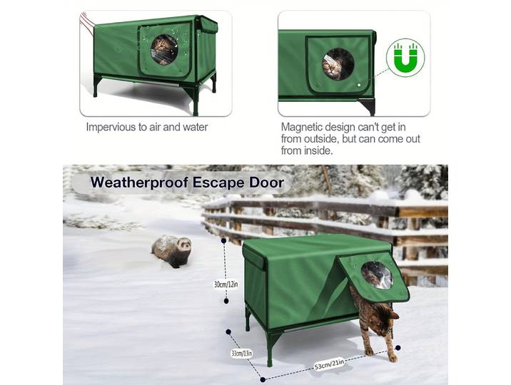Casa para gatos imperméable al aire libre para garder el calor casa para gatos de invierno, tienda pliable para gatos para d