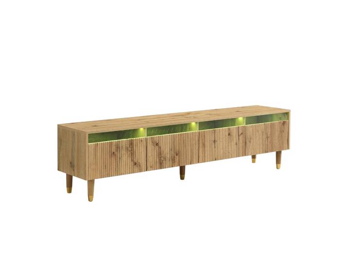 TV-LOWBOARD holzoptik & rillen-design – 4 schubladen & 178 cm länge