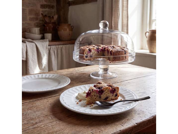 Dessertteller aus Porzellan weiß